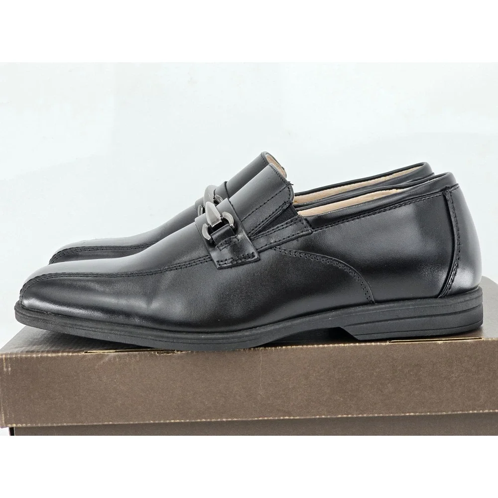 Florsheim Reveal Bit Jr. Loafers Boys 5.5M Black Leather Dress Shoes -New